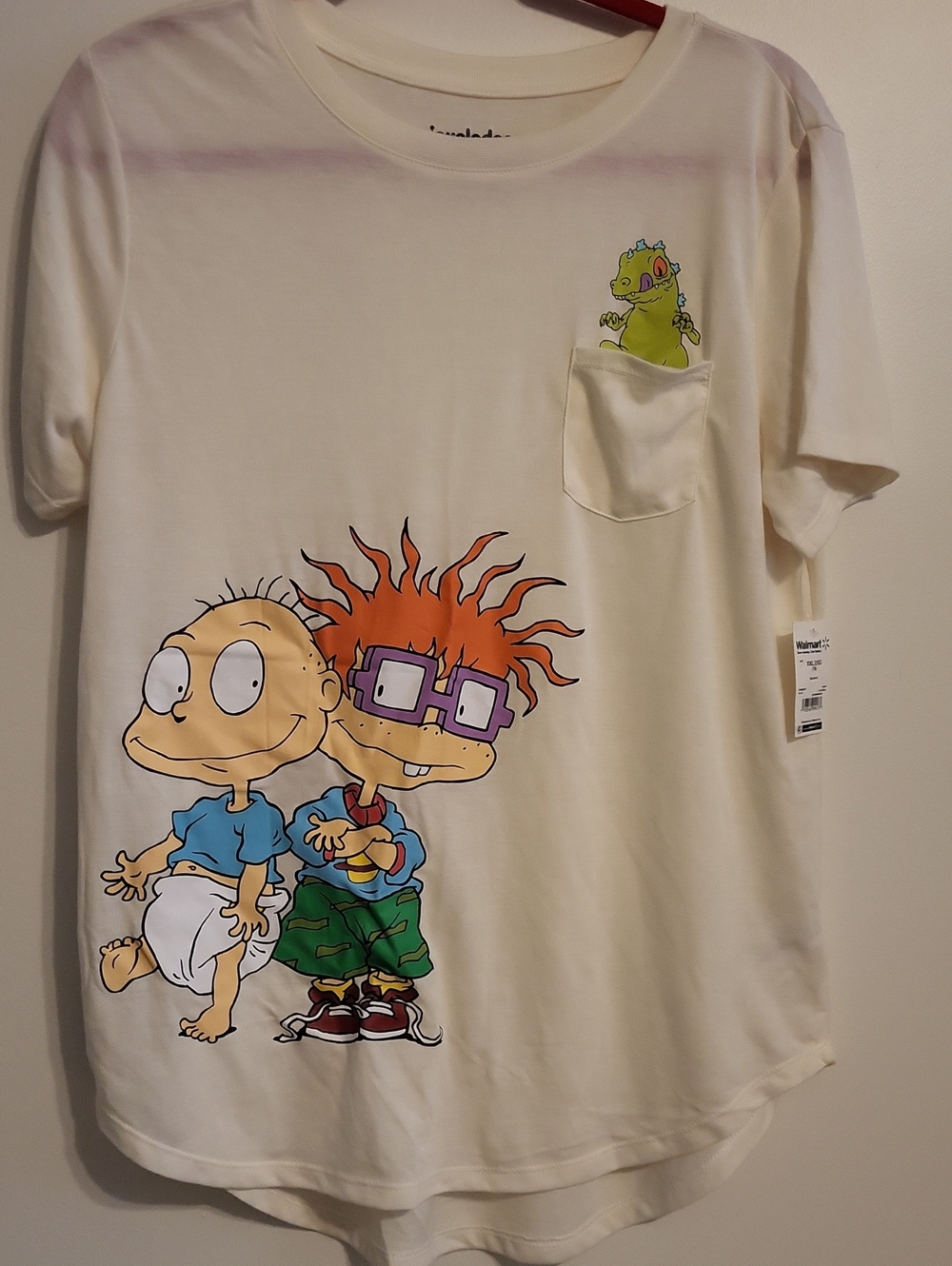 NWT Rugrats  XXL 19 Graphic Pocket Tee - White with Colorful Characters